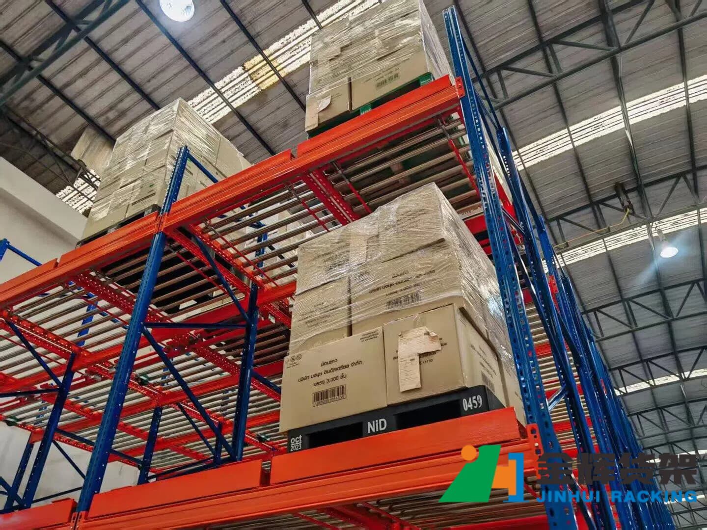 FIFO pallet flow racking system FIFO pallet flow racking system