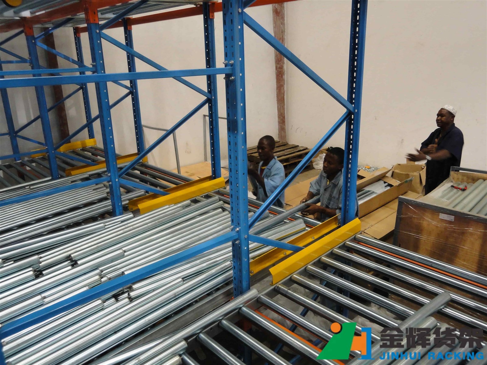 gravity flow racking system installed in beverage warehouse high density pallet storage gravity flow racking system installed in beverage warehouse high density pallet storage